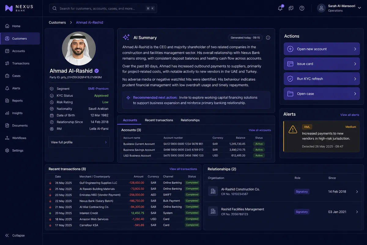 KORE investor and customer 360 view for wealth management